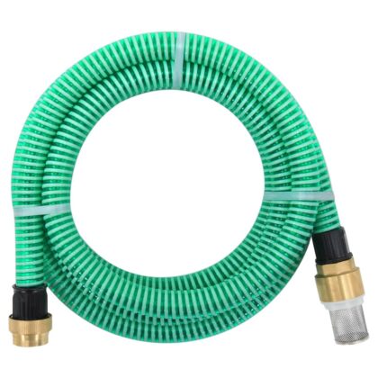 Saugschlauch mit Messing-Anschlüssen 3 m 25 mm Grün