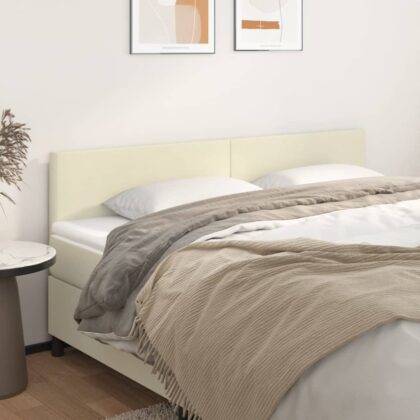 Kopfteile 2 Stk. Creme 80x5x78/88 cm Kunstleder