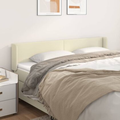 Kopfteil mit Ohren Creme 163x16x78/88 cm Kunstleder