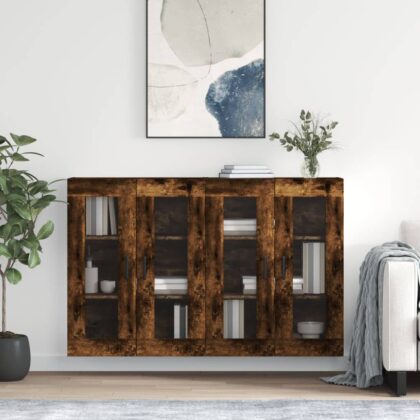 Wandschränke 2 Stk. Räuchereiche Holzwerkstoff