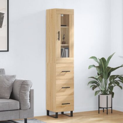 Highboard Sonoma-Eiche 34,5x34x180 cm Holzwerkstoff