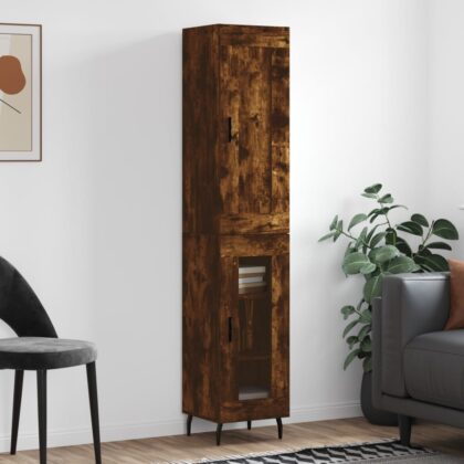 Highboard Räuchereiche 34,5x34x180 cm Holzwerkstoff
