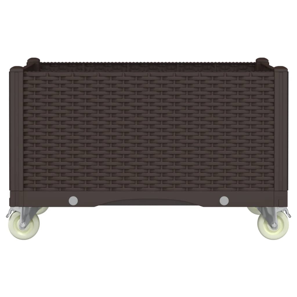 3er Pack Garten Pflanzkasten 70 Cm Mit Rollen - Großer Blumenkasten Mit Drainage & Sichtfenster Für Balkon & Terrasse